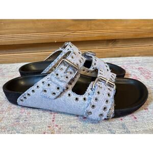 Isabel Marant Lennyo denim dual-buckle sandals